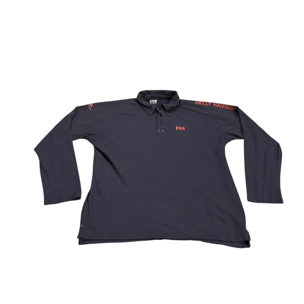 Helly Hansen Mens Long Sleeve‎ Quarter Snap Polo Shirt Hydropower Navy Blue XL